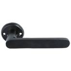 Set klinken Plat ijzer zwart inclusief rozetten, Doe-het-zelf en Bouw, Nieuw, Overige materialen, Klink of Kruk