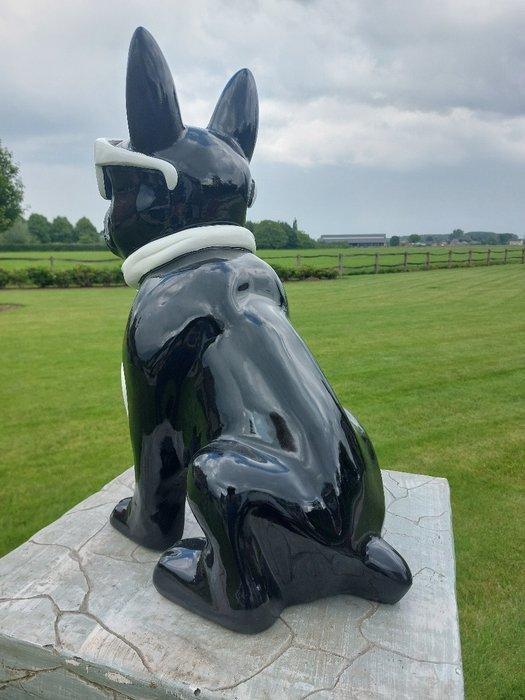 Statue, funny dog with sunglasses in black color - 60 cm -, Antiquités & Art, Art | Objets design