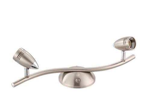 Veiling - EGLO Magnum spotlamp 2lichts matt nikkel/chroom, Huis en Inrichting, Lampen | Spots, Gebruikt