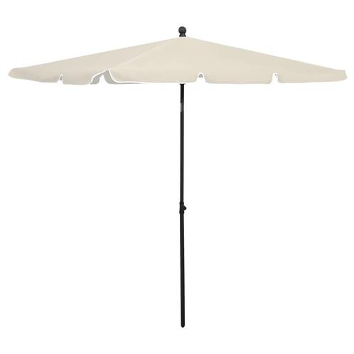 vidaXL Parasol de jardin avec mÃ¢t 210x140 cm Sable, Tuin en Terras, Parasols, Verzenden