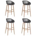 vidaXL Barstoelen 4 st grijs, Huis en Inrichting, Barkrukken, Verzenden, Nieuw