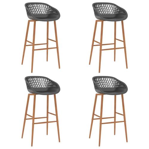 vidaXL Barstoelen 4 st grijs, Huis en Inrichting, Barkrukken, Nieuw, Verzenden