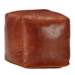 vidaXL Poef 40x40x40 cm echt geitenleer tan, Huis en Inrichting, Zetels | Voetbanken en poefs, Verzenden, Nieuw