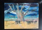 Paul Daxhelet (1905-1993) - Kenya Eléphants, Antiek en Kunst