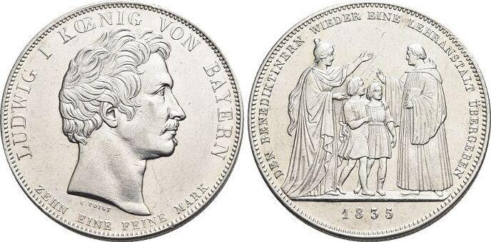 Geschichtstaler, daalder 1835 Bayern Ludwig I 1825-1848, Postzegels en Munten, Munten | Europa | Niet-Euromunten, België, Verzenden