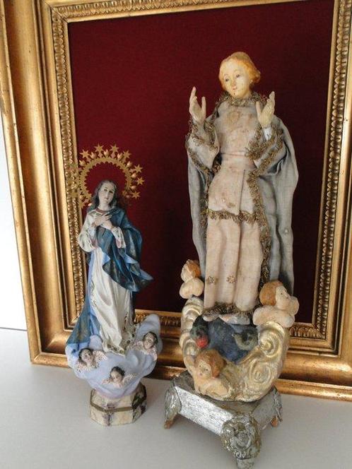 sculptuur, 2 Madonnen aus Italien - 47 cm - Houten aardewerk, Antiek en Kunst, Kunst | Niet-Westerse kunst