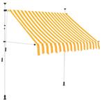 vidaXL Luifel handmatig uittrekbaar 200 cm oranje en witte, Tuin en Terras, Zonneschermen, Verzenden, Nieuw