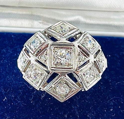 Sans Prix de Réserve - Bague - 18 carats Or blanc Diamant, Handtassen en Accessoires, Antieke sieraden