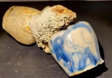(01) Tasse chinoises bleues et blanches avec décoration