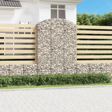 vidaXL Schanskorf gewelfd 150x50x220/240 cm gegalvaniseerd, Tuin en Terras, Bloempotten, Verzenden, Nieuw