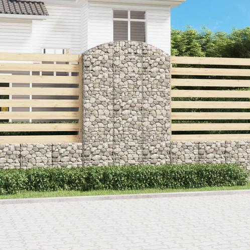 vidaXL Schanskorf gewelfd 150x50x220/240 cm gegalvaniseerd, Tuin en Terras, Bloempotten, Nieuw, Verzenden