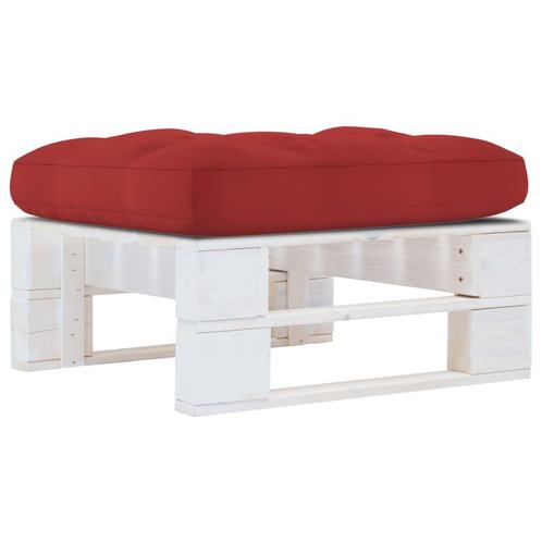 vidaXL Tuinhocker pallet geïmpregneerd grenenhout wit, Tuin en Terras, Tuinsets en Loungesets, Nieuw, Verzenden