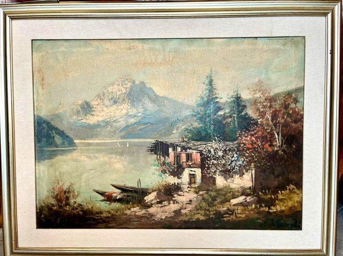 Giuseppe Servoli (1921-1979) - Lago di Como, Antiek en Kunst, Kunst | Schilderijen | Klassiek