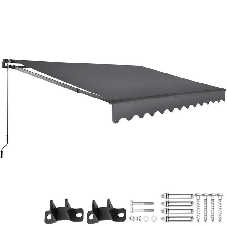 tectake Zonnescherm Ornella mit wandhouder - 300 x 250 cm, d, Tuin en Terras, Zonneschermen, Verzenden