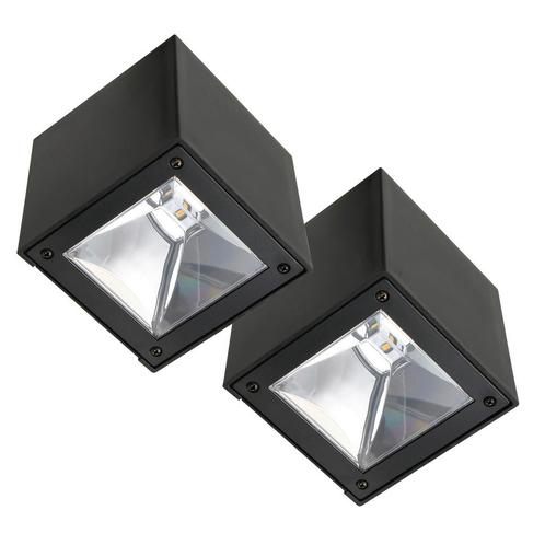 Buitenverlichting zonne-energie Set 2 stuks LED Solar Cube w, Jardin & Terrasse, Éclairage extérieur, Envoi