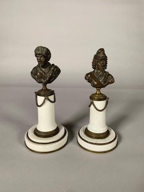 sculptuur, Voltaire et rousseau - 20 cm - Brons, Porselein, Antiek en Kunst, Antiek | Keramiek en Aardewerk