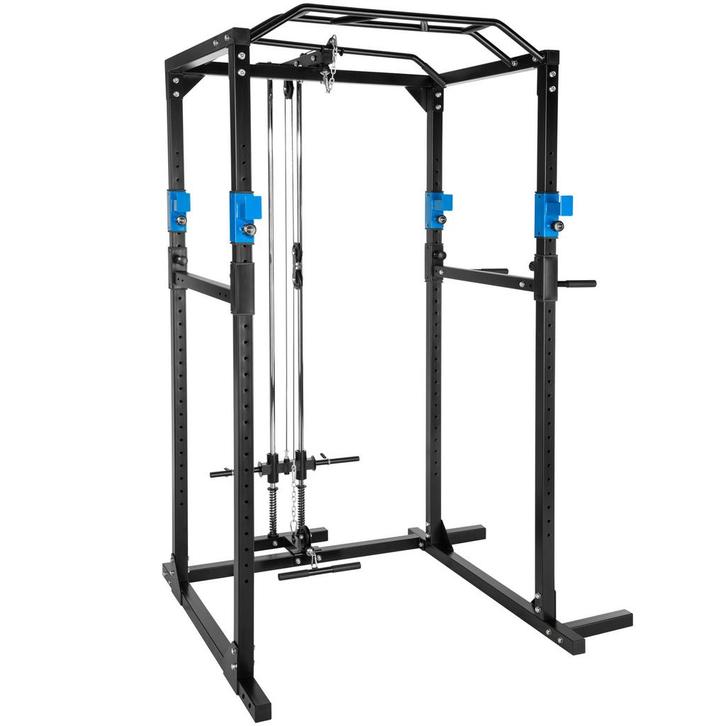 tectake Krachtstation met treklat - zwart/blauw, Sport en Fitness, Fitnessmaterialen, Verzenden