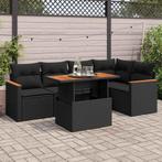 vidaXL 5-delige Loungeset met kussens poly rattan acacia, Tuin en Terras, Tuinsets en Loungesets, Verzenden, Nieuw, Loungeset