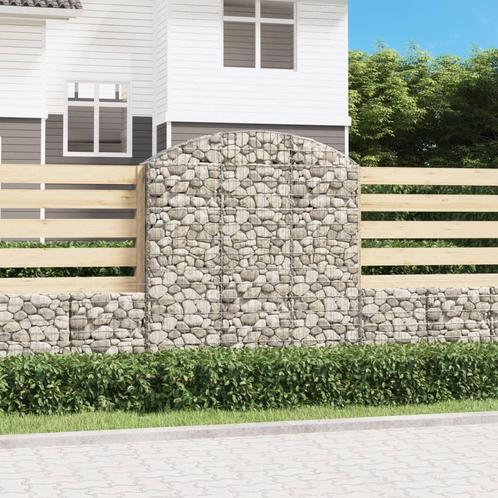 vidaXL Panier de gabions arqué 150x30x160/180 cm Fer, Jardin & Terrasse, Pots de fleurs, Neuf, Envoi