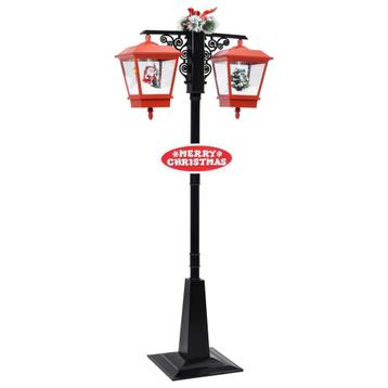 vidaXL Lampadaire de Noël avec Père Noël Noir et rouge disponible aux enchères