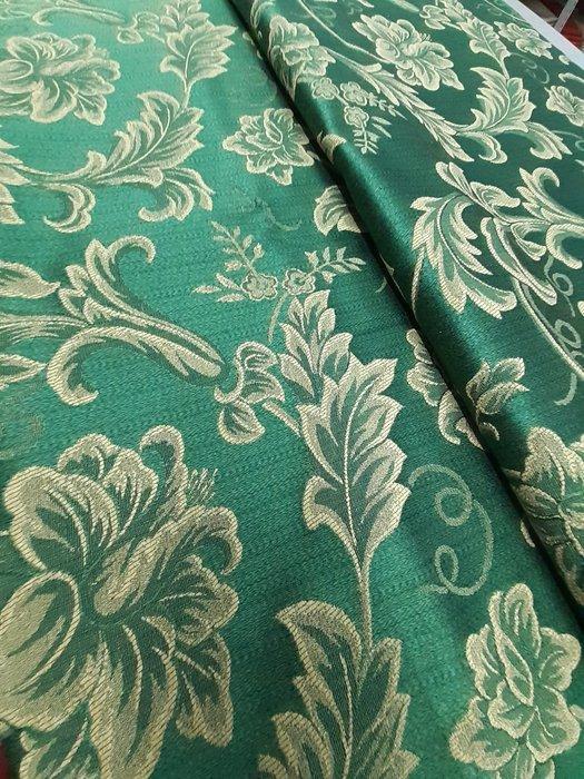 Meubelstof - 2.7 cm - 2.8 cm - Barokke groene en gouden stof, Antiek en Kunst, Antiek | Tapijten, Tafelkleden en Textiel