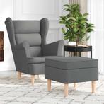 vidaXL Fauteuil met voetenbankje stof donkergrijs, Huis en Inrichting, Verzenden, Nieuw