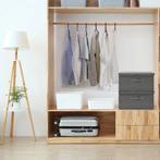 vidaXL Opbergboxen 2 st 50x30x25 cm stof antracietkleurig, Doe-het-zelf en Bouw, Kratten en Dozen, Verzenden, Nieuw