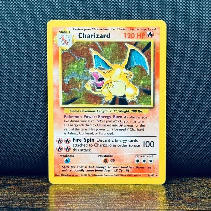 Pokémon Card - Charizard Holo Base Set 4 - Pokémon, Hobby en Vrije tijd, Verzamelkaartspellen | Pokémon