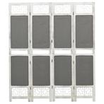 vidaXL Kamerscherm met 4 panelen 140x165 cm stof grijs, Huis en Inrichting, Verzenden, Nieuw