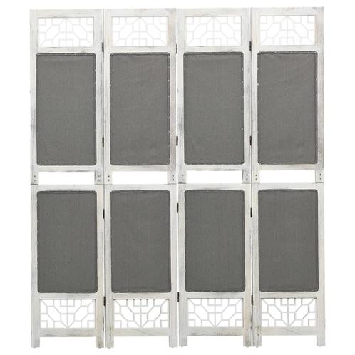 vidaXL Kamerscherm met 4 panelen 140x165 cm stof grijs, Huis en Inrichting, Woonaccessoires | Overige, Nieuw, Verzenden