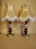 Tafellamp (2) - Een paar messing lampen. - Verguld messing