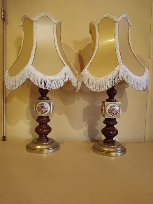 Tafellamp (2) - Een paar messing lampen. - Verguld messing, Antiek en Kunst, Curiosa en Brocante