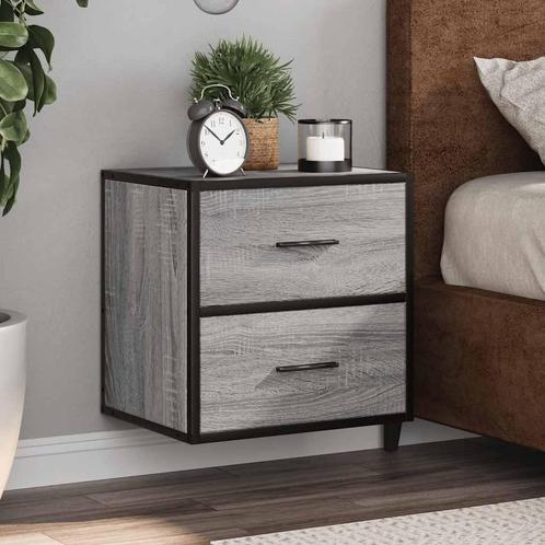 vidaXL Nachtkastje wandgemonteerd 40x31x39,5cm grijs sonoma, Huis en Inrichting, Slaapkamer | Nachtkastjes, Nieuw, Verzenden