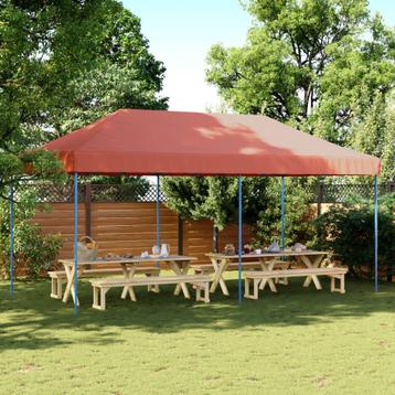 vidaXL Partytent inklapbaar pop-up 580x292x315 cm terracotta, Verzenden