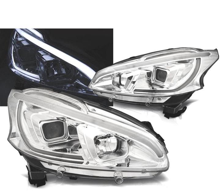 PHARES PEUGEOT 208 12-15 TUBE LIGHT LED CHROMÉ, Autos : Pièces & Accessoires, Éclairage, Envoi
