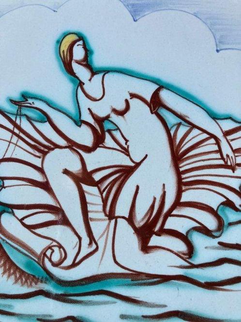 Art déco Carreau - Vénus sur un coquillage - ceramica SCI di, Antiek en Kunst, Antiek | Glaswerk en Kristal