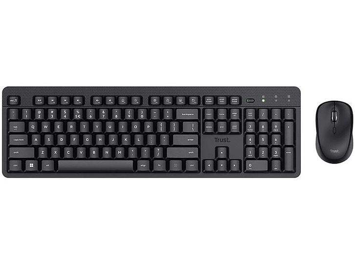 Trust - Draadloos toetsenbord + muis - Azerty - Zwart, Computers en Software, Toetsenborden, Draadloos, Azerty, Nieuw, Verzenden