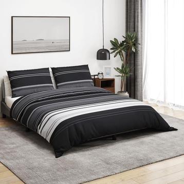 vidaXL Dekbedovertrekset 260x240 cm katoen zwart en wit, Verzenden, Nieuw