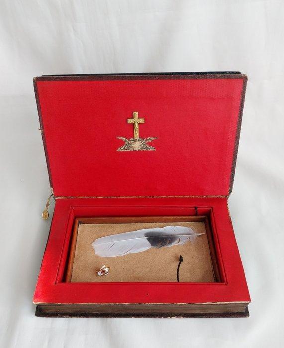 Inktpot - Religieus inkwart, vergulde regulus, boeken uit de, Antiek en Kunst, Antiek | Boeken en Manuscripten