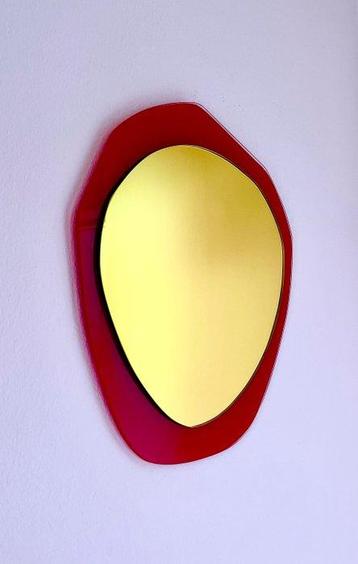Andrea Lussoli - Spiegel - Glas - Gouden & Rode Spiegel