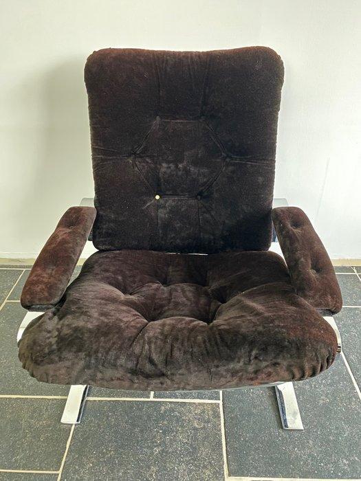 Chaise longue - Acier - Ensemble de quatre fauteuils lounge, Antiquités & Art, Art | Objets design