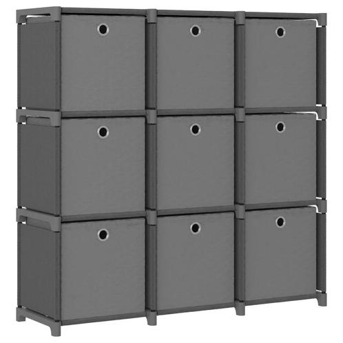 vidaXL Kast met 9 vakken met boxen 103x30x107,5 cm stof, Huis en Inrichting, Kasten | Boekenkasten, Nieuw, Verzenden