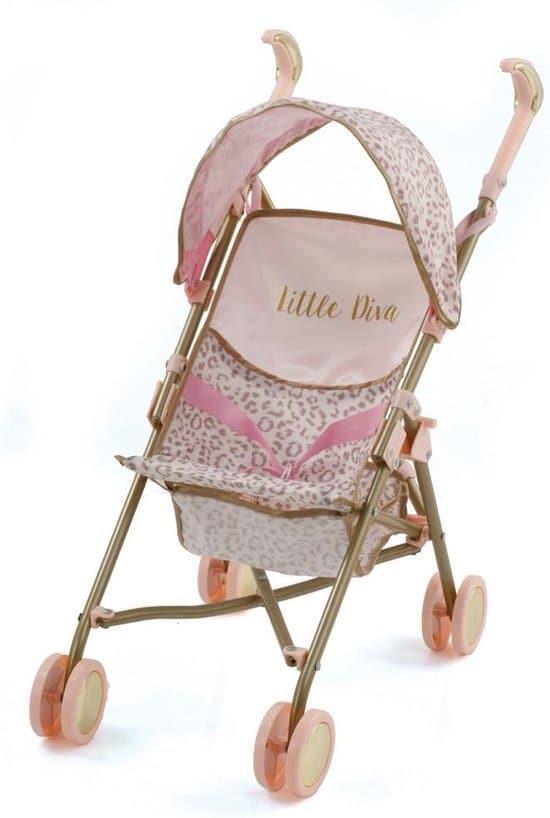 Hauck Poppenbuggy Little Diva - Panterprint/goud, Kinderen en Baby's, Speelgoed | Overig, Zo goed als nieuw, Verzenden