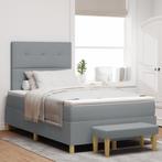 vidaXL Boxspringbed met Mattel en Bank Lichtgrijs 120x200 cm, Verzenden, Nieuw