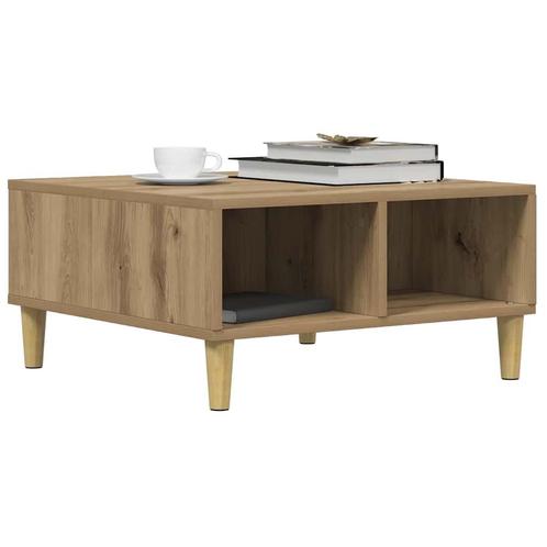 vidaXL Salontafel 60x60x30 cm bewerkt hout artisanaal eiken, Maison & Meubles, Tables | Tables de salon, Envoi
