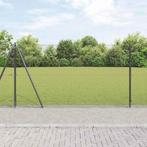 vidaXL Hek met Palen Grijs 1.2 x 50 m Staal, Tuin en Terras, Tuinhekken en Hekwerk, Verzenden, Nieuw