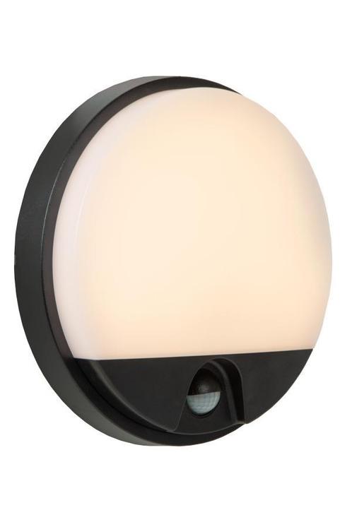 Lucide HUPS Ronde Wandlamp Binnen/Buiten 10W Sensor Zwart, Huis en Inrichting, Lampen | Wandlampen, Nieuw, Kunststof, Verzenden