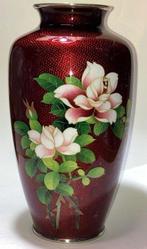 Vase cloisonné - Émail, Vase cloisonné à motif de fleurs de, Antiek en Kunst