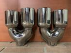 Set Uitlaat Sierstuk RVS Dubbel Rond versprongen – 2 x 89 mm, Ophalen of Verzenden, Nieuw