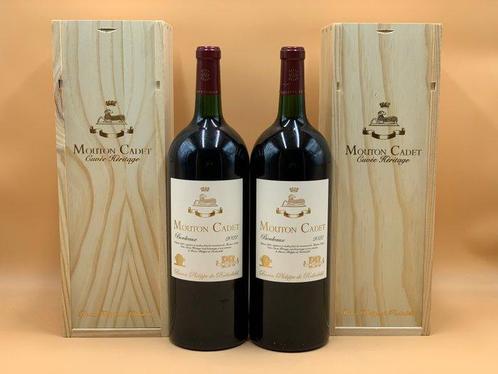 2022 Cuvee Heritage Mouton Cadet - Bordeaux - 2 Magnums, Verzamelen, Wijnen
